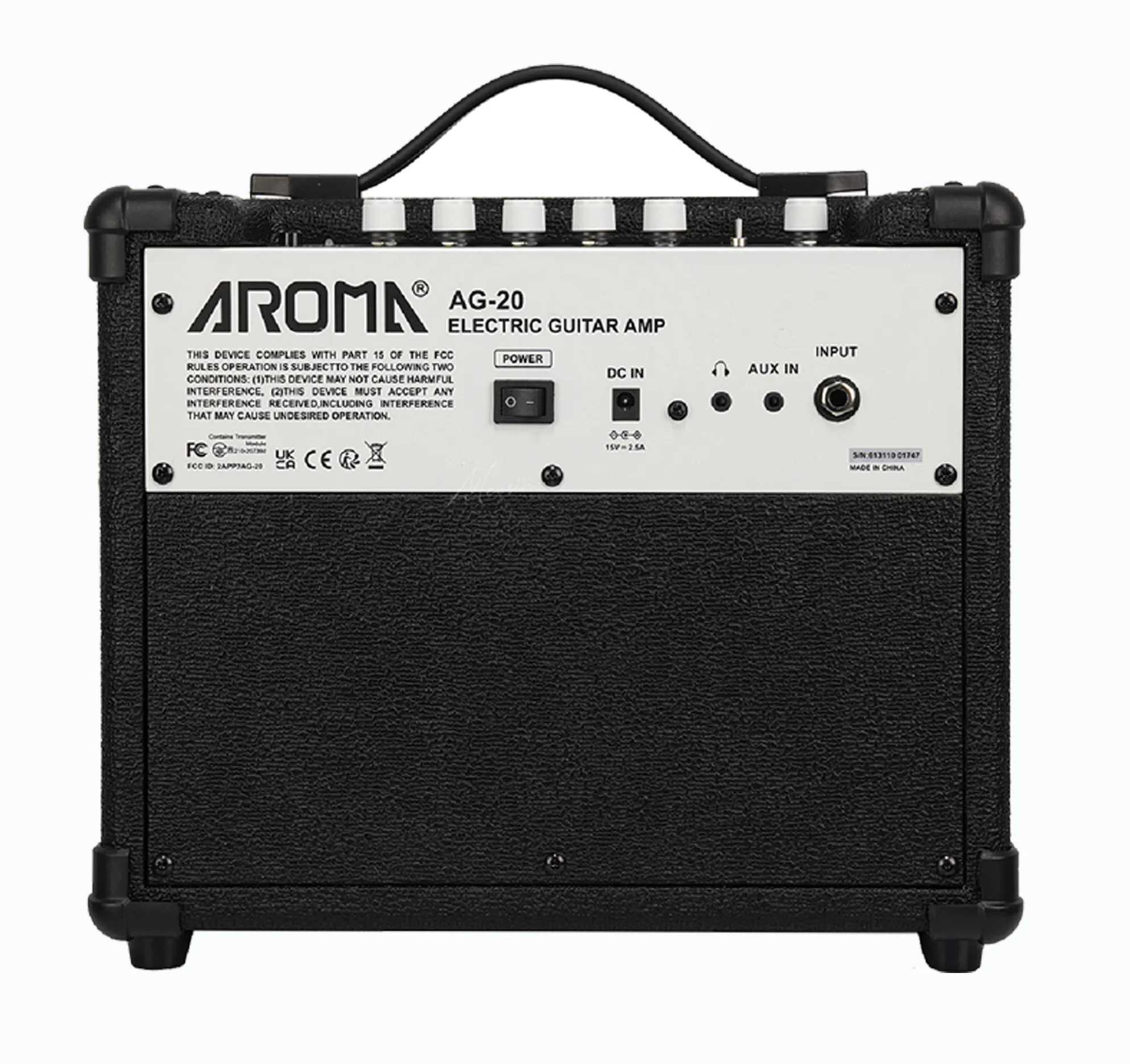 Aroma AG-20 Guitar Amplifier - 20W Bluetooth Combo Amp - Image 3