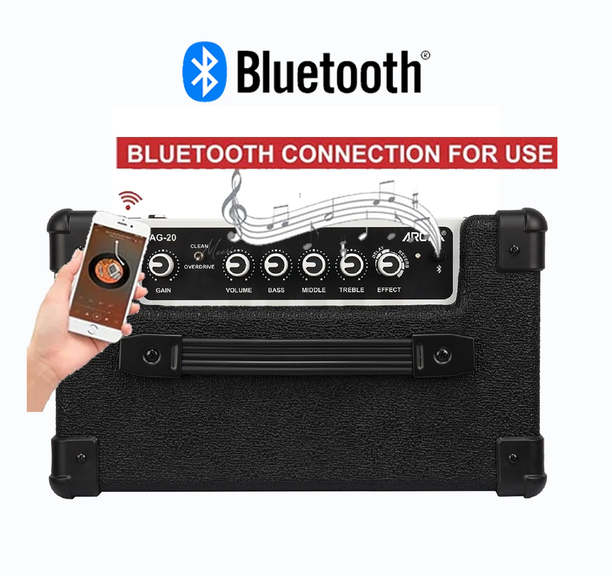 Aroma AG-20 Guitar Amplifier - 20W Bluetooth Combo Amp - Image 4
