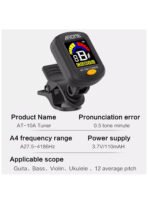 Aroma AT-10A Rechargeable Guitar Tuner - Clip-On Chromatic Tuner - Image 2