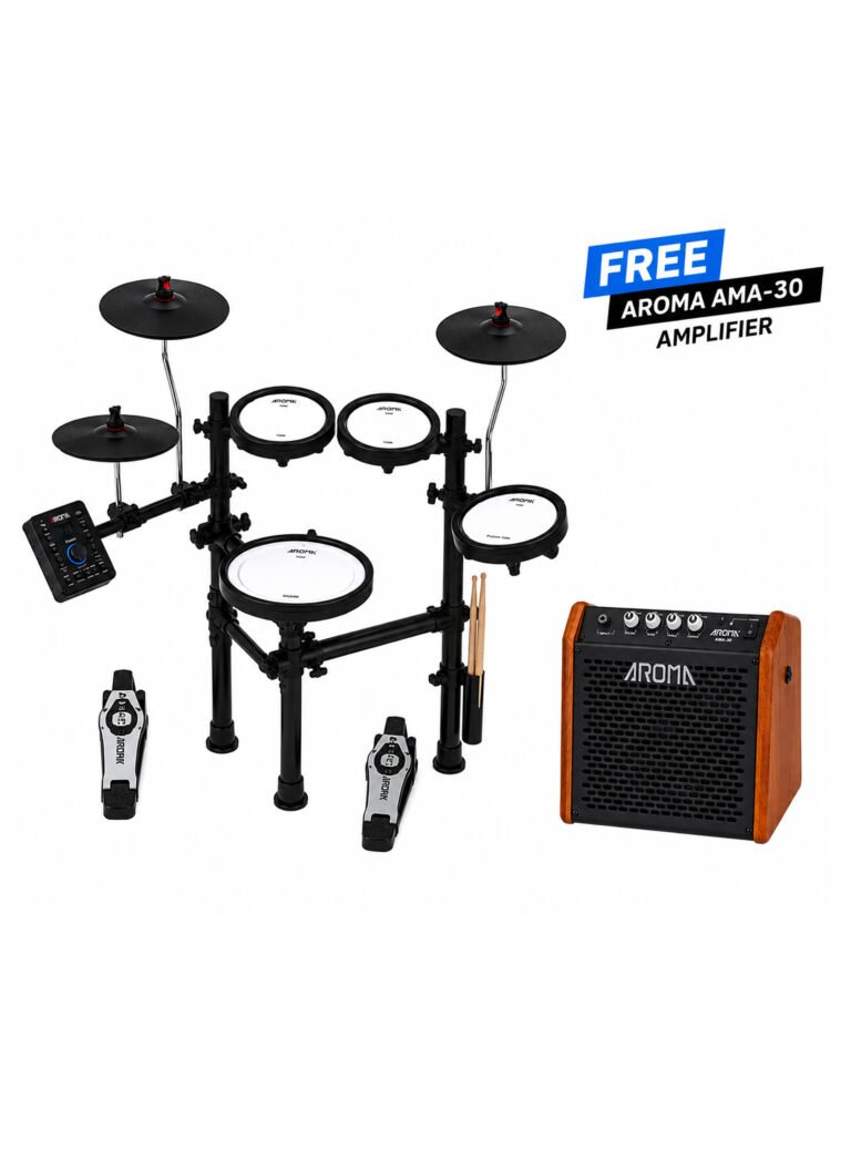 Aroma TDX-N1 Electronic Drum Kit Portable Mesh Drum Set with Free AMA-30 Amp
