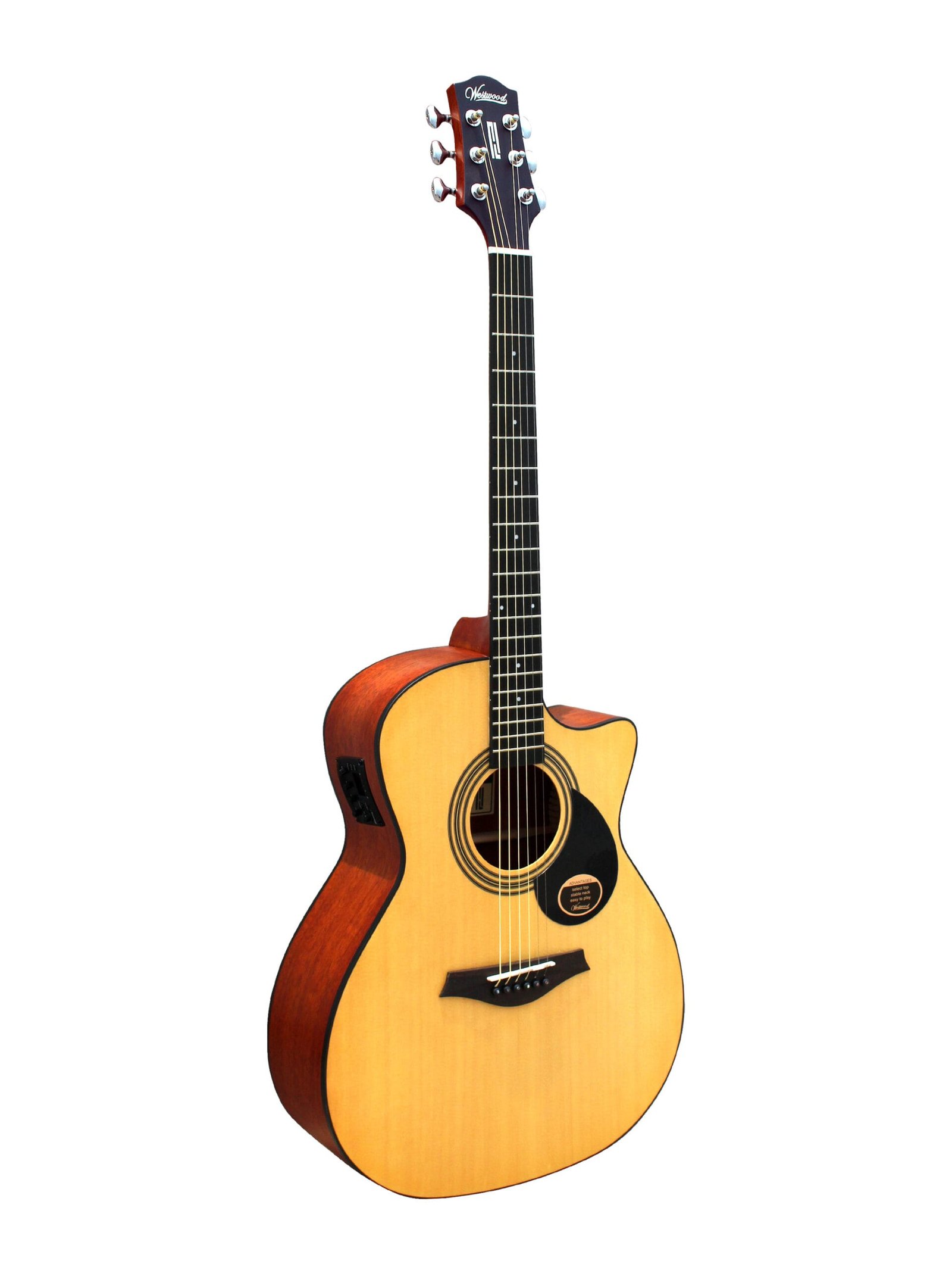 GC-8E NA _1 Westwood GC-8E NA Semi Acoustic Guitar 40.5 Inch Grand Concert Natural