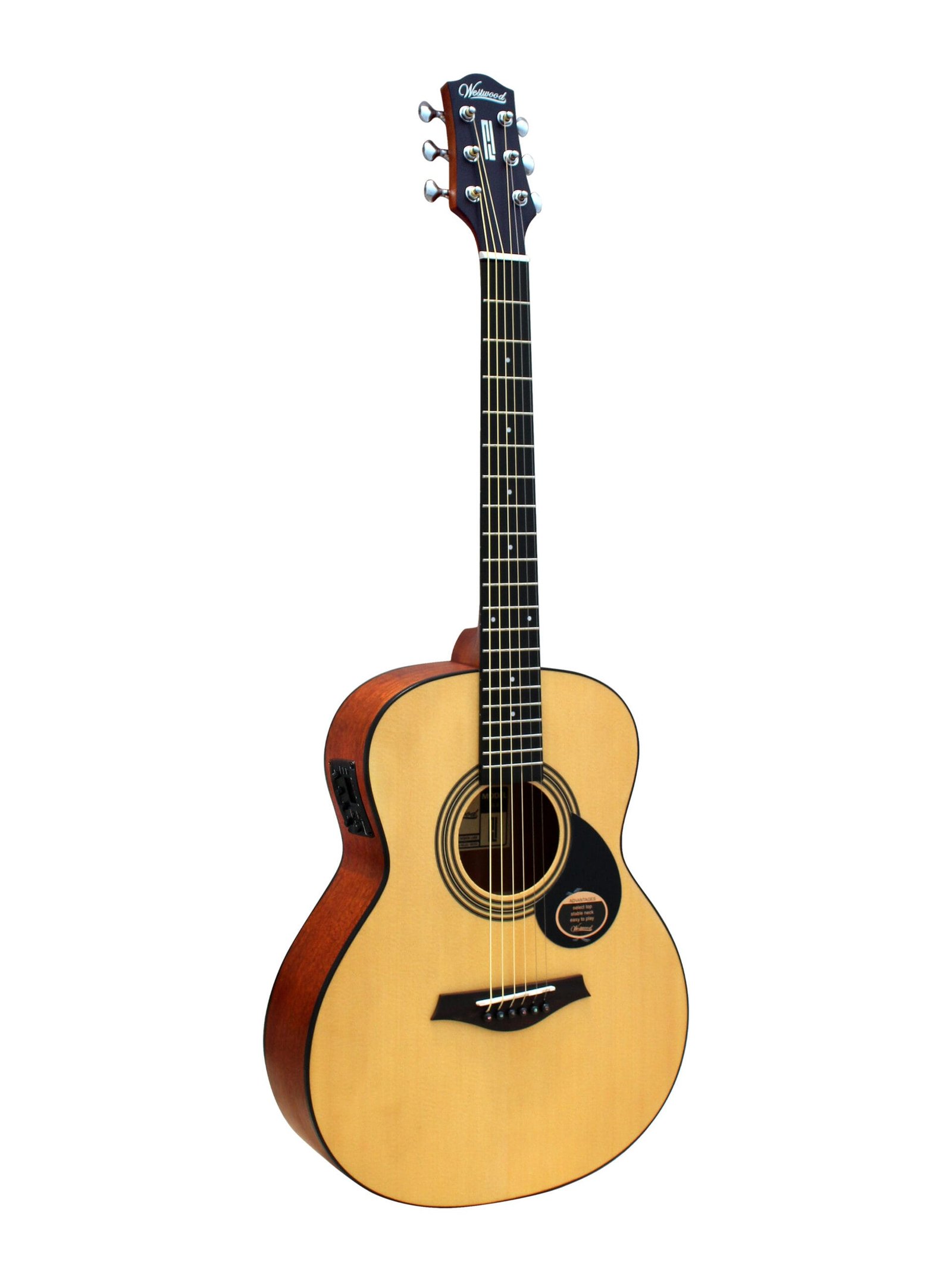 JR-8E NA _1 Westwood JR-8E NA Semi Acoustic Guitar 36 Inch Junior Natural