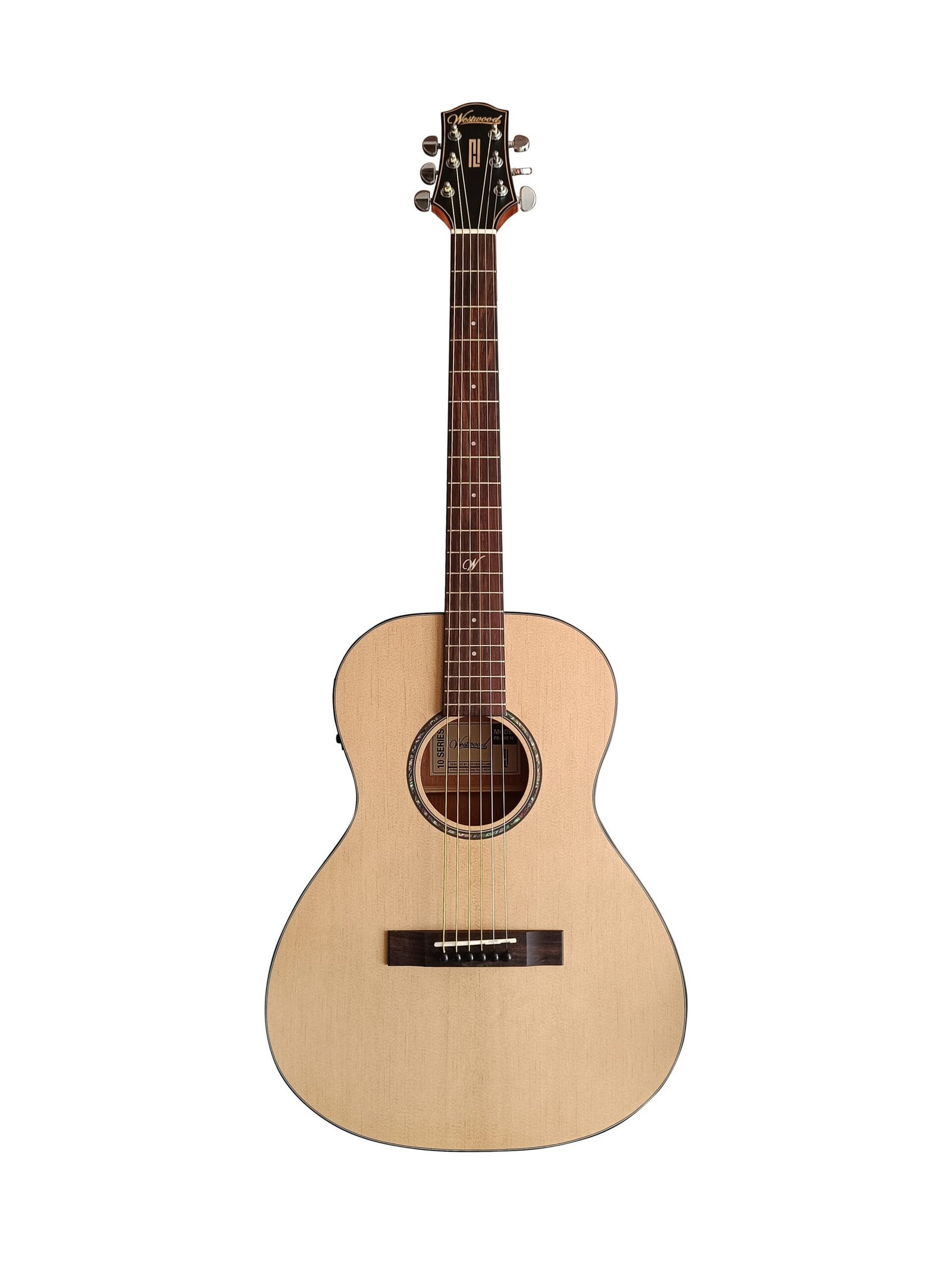 PB-10E NA _1 Westwood PB-10E Semi Acoustic Guitar 38 Inch Parlor Natural