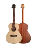 Westwood PB-10E NA Semi Acoustic Guitar - 38 Inch Parlor Natural with Gig Bag - Image 2