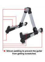 Galux GS-200 Silver Folding Metal Guitar Stand - Aluminium Portable Stand - Image 5