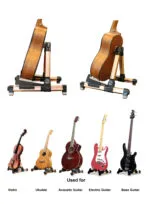 Galux GS-200 Gold Folding Metal Guitar Stand - Aluminium Portable Stand - Image 5