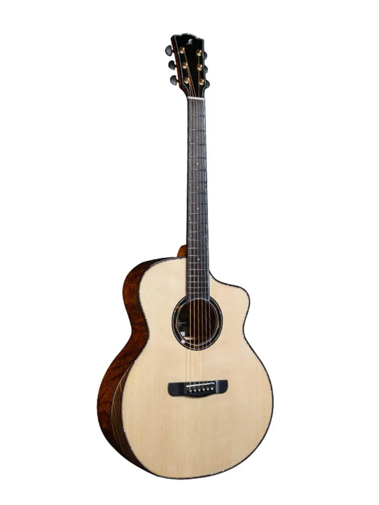 Merida Cobra 41GC EQ Semi Acoustic Guitar Grand Concert Solid Quilted Sapele