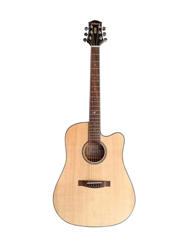 Westwood DC-10SE NA Semi Acoustic Guitar 41 Inch Natural Solid Sitka Spruce Dreadnought