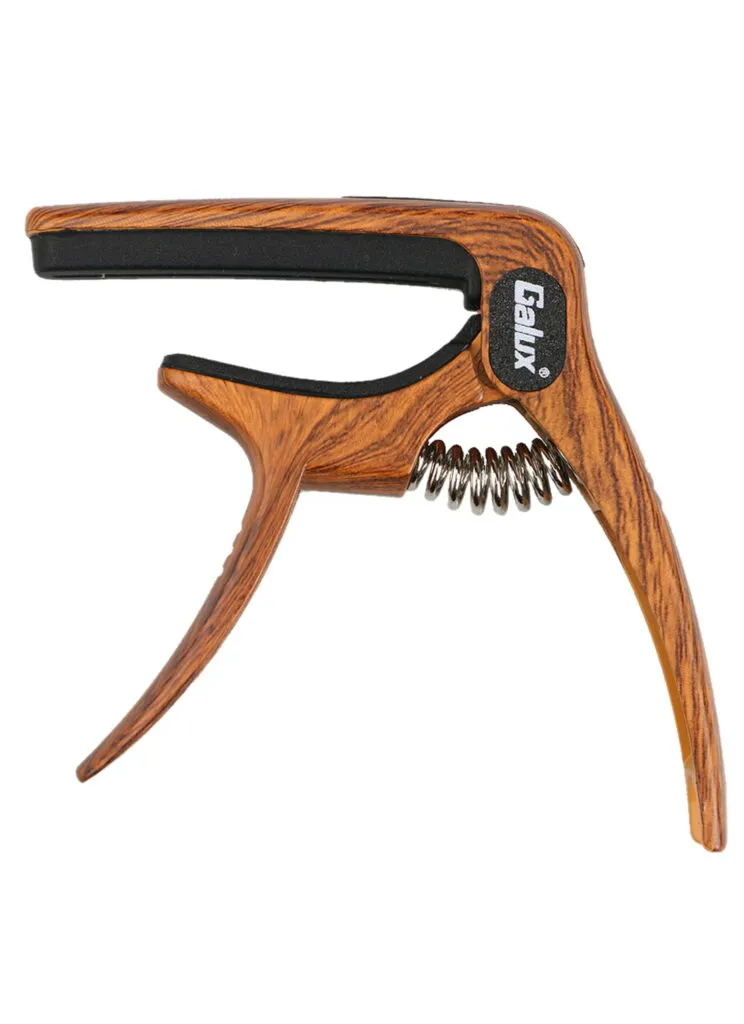 Galux GC-501A Dark Wood Guitar Capo 3-in-1 Zinc Alloy with Bridge Pin Puller and Pick Holder India