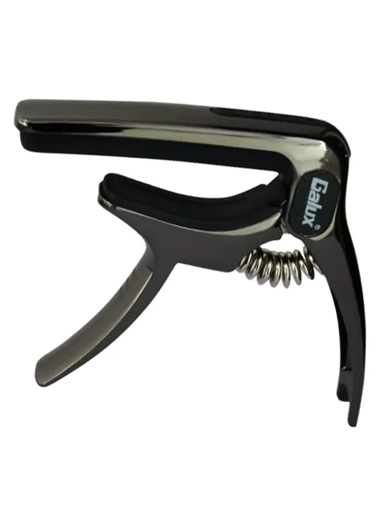 Galux GC-501A Brushed Gun Guitar Capo 3-in-1 Zinc Alloy with Bridge Pin Puller and Pick Holder India