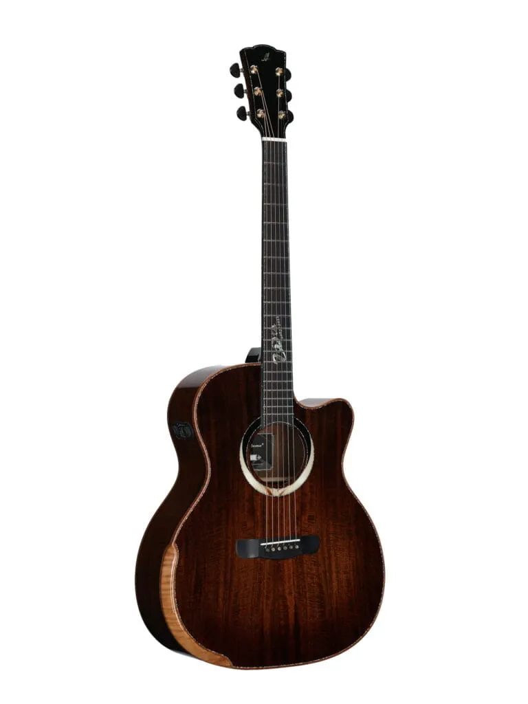 Merida Gloria V Semi Acoustic Guitar Grand Auditorium Flamed Koa High Gloss