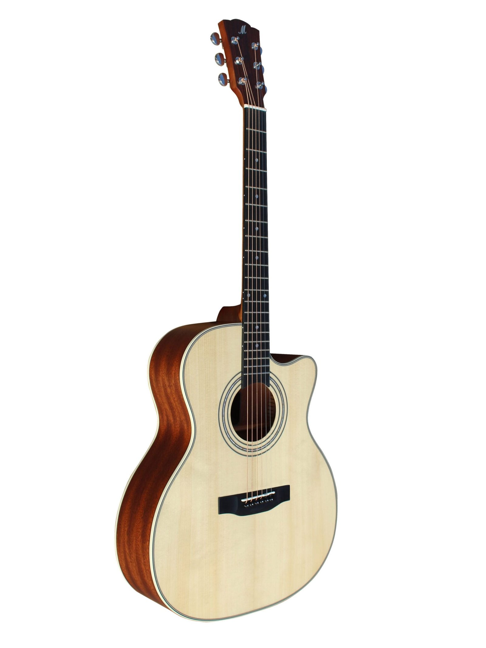 M1GAC EQ-1 Merida M1GAC EQ Semi Acoustic Guitar Auditorium Concert Cutaway Solid Spruce Sapele