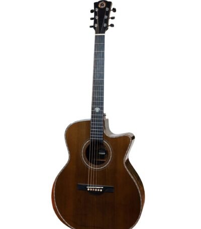 Merida Mistral Semi Acoustic Guitar Grand Auditorium Solid Cedar Flamed Walnut