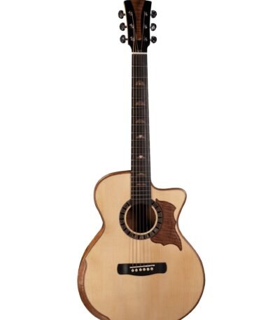 Merida Senior GSC EQ Semi Acoustic Guitar Mini Travel Solid Spruce Flamed Koa