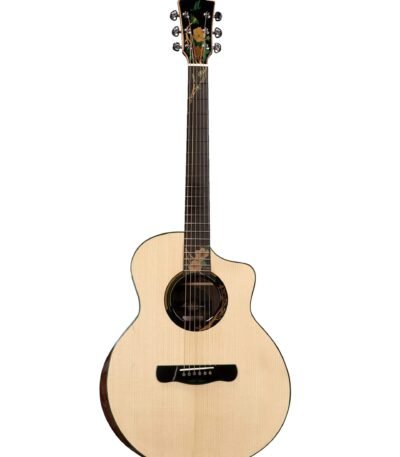 Main front: Merida Extrema Summer 41GC EQ Semi Acoustic Guitar Grand Concert Solid Spruce Rosewood LR Baggs EAS-VTC India Back detail: Merida Extrema Summer 41GC EQ Rosewood Back High Gloss Finish Detail Pickup: Merida Extrema Summer 41GC EQ LR Baggs EAS-VTC Pickup Preamp Volume Treble Clarity Headstock: Merida Extrema Summer 41GC EQ Chrome Merida Designed Tuning Machines Headstock Case: Merida Extrema Summer 41GC EQ Semi Acoustic Guitar with ABS Hard Case