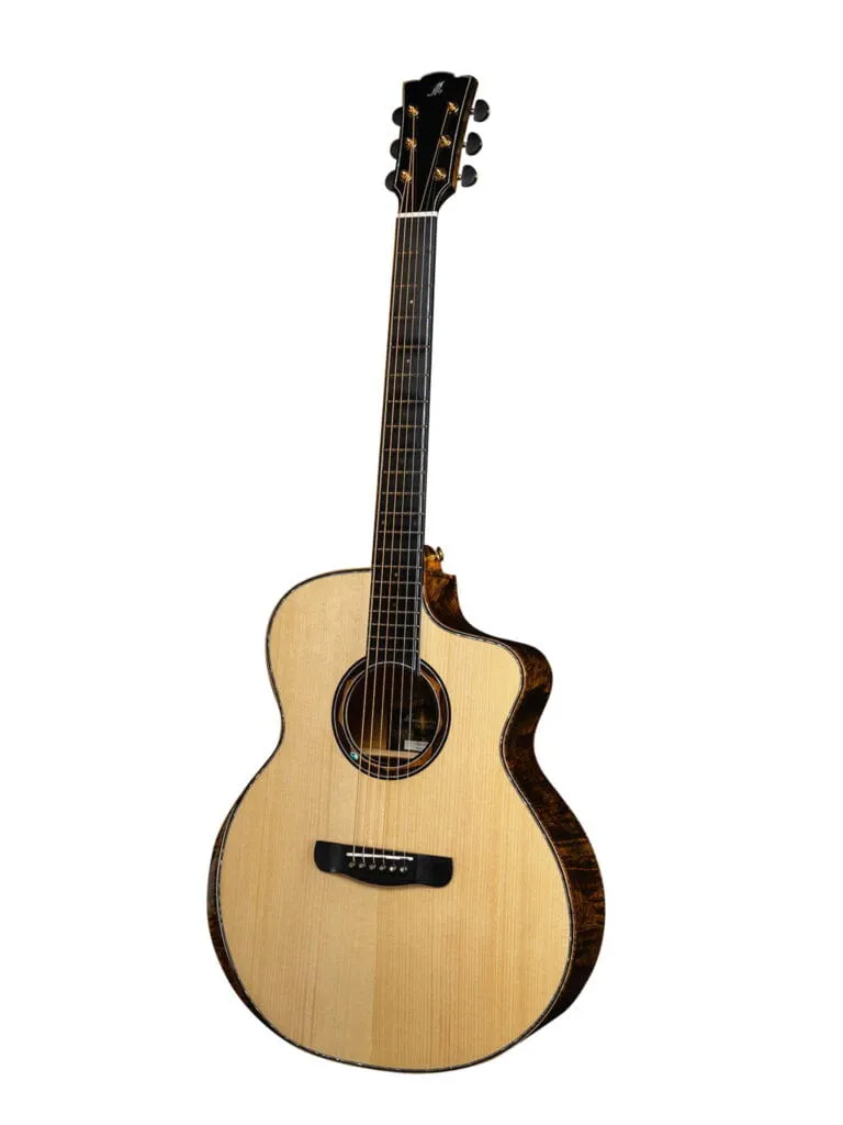 Merida Wave Semi Acoustic Guitar Grand Concert Solid Gold Nanmu Natural High Gloss