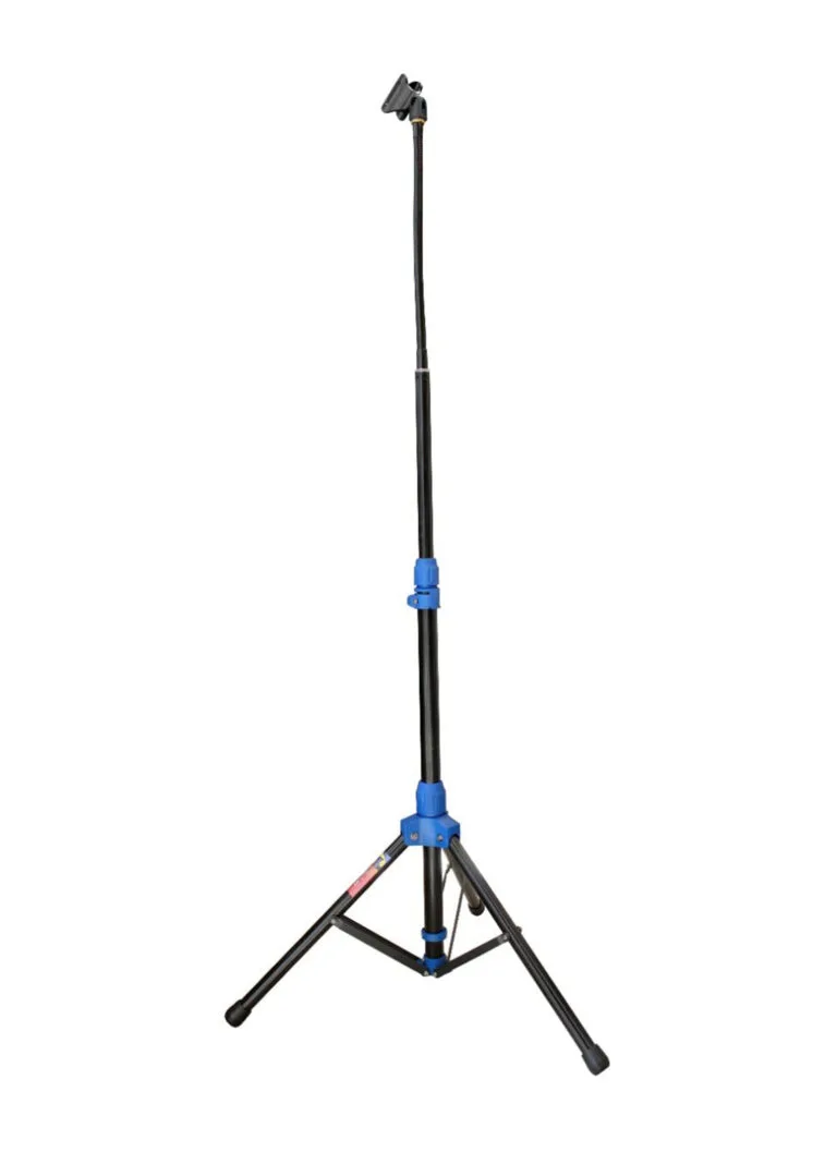 Main: Galux GMP-610 Gooseneck Microphone Stand Blue Adjustable Height Reinforced Metal India Detail: Galux GMP-610 Flexible Gooseneck Multiple Positioning Mic Holder Close Up Base: Galux GMP-610 Durable Tripod Base Folding Cushioned Legs Die Cast Blue Height: Galux GMP-610 Adjustment Height 1250mm 1750mm Clamping Lever System Folded: Galux GMP-610 Gooseneck Mic Stand Folded Compact Size Storage
