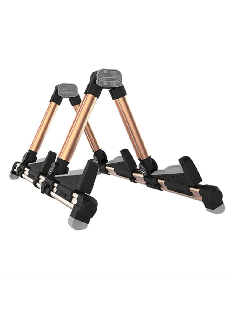 Galux GS-201 Double Guitar Stand Gold Front View