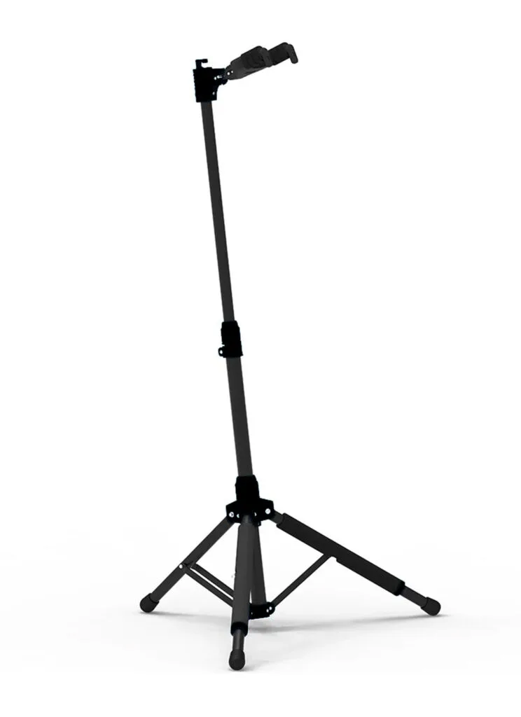 Galux GS-210 Auto Lock Guitar Stand Black Front View