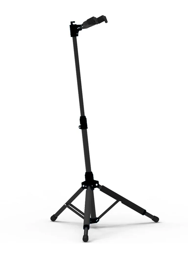 Galux GS-210 Auto Lock Guitar Stand Black Front View