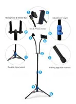 Galux GMP-611 Microphone Stand with Mobile and Tablet Holder - Image 2