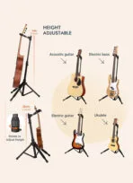 Galux GS-210 Auto Lock Guitar Black Floor Stand - Image 3