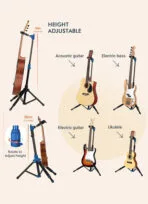 Galux GS-210 Auto Lock Guitar Stand Blue with Bag - Image 6
