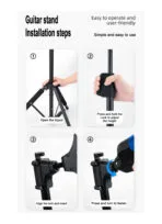 Galux GS-209 Auto Lock Guitar Floor Stand - Blue - Image 5