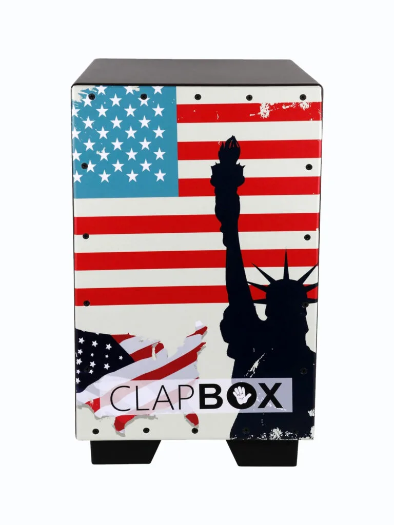 Clapbox Graphic Cajon USA Flag Front View India