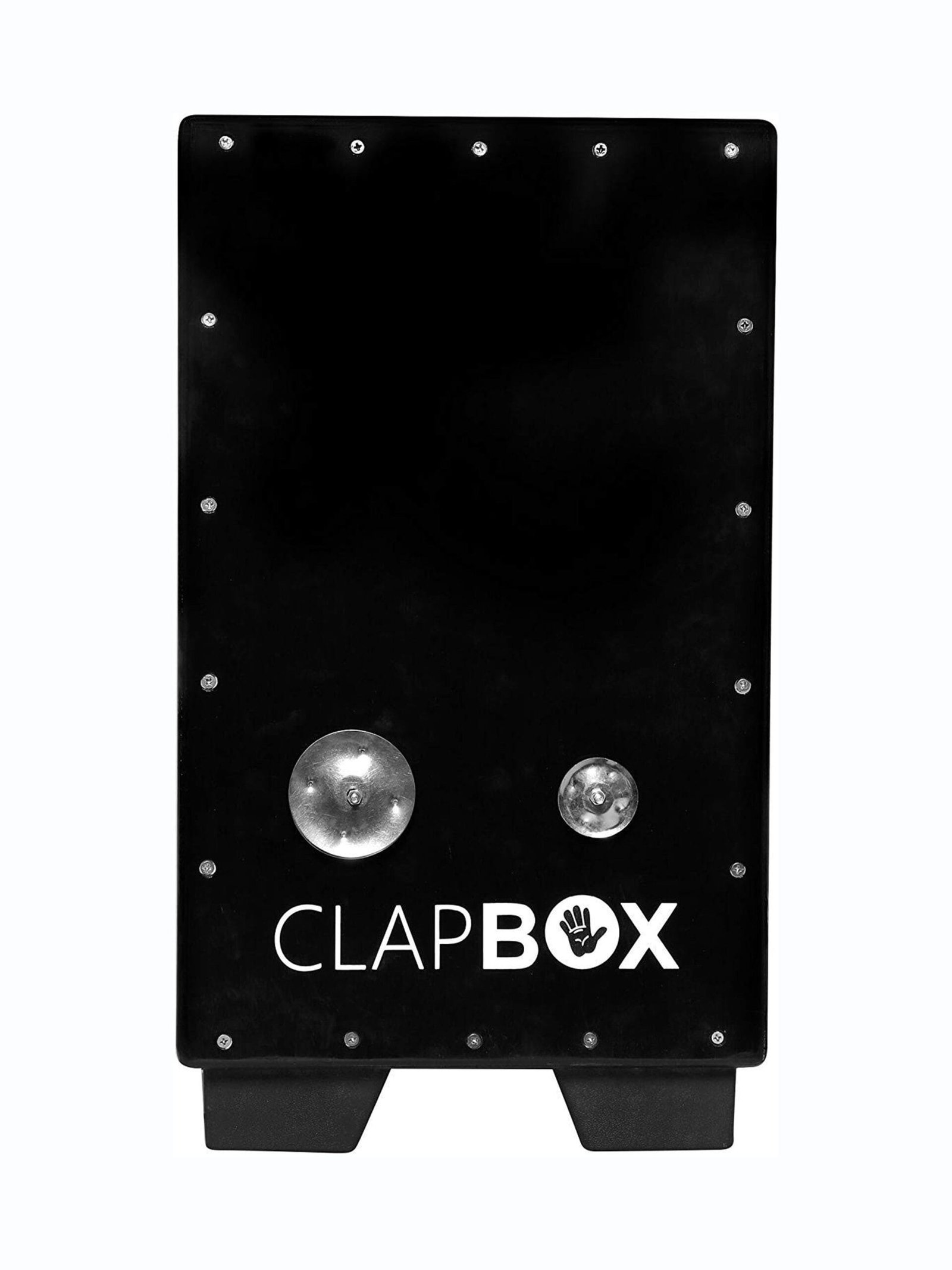 Jingle Cajon CB22 -Black, Teak Wood _5 Clapbox CB22 Jingle Cajon Drum - Black Teak Front - Image 1