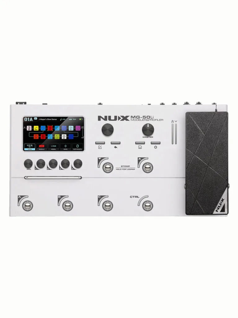 NUX MG-50Li White Modeling Guitar Profiler 58 Amp Models Bluetooth 5000mAh Battery India