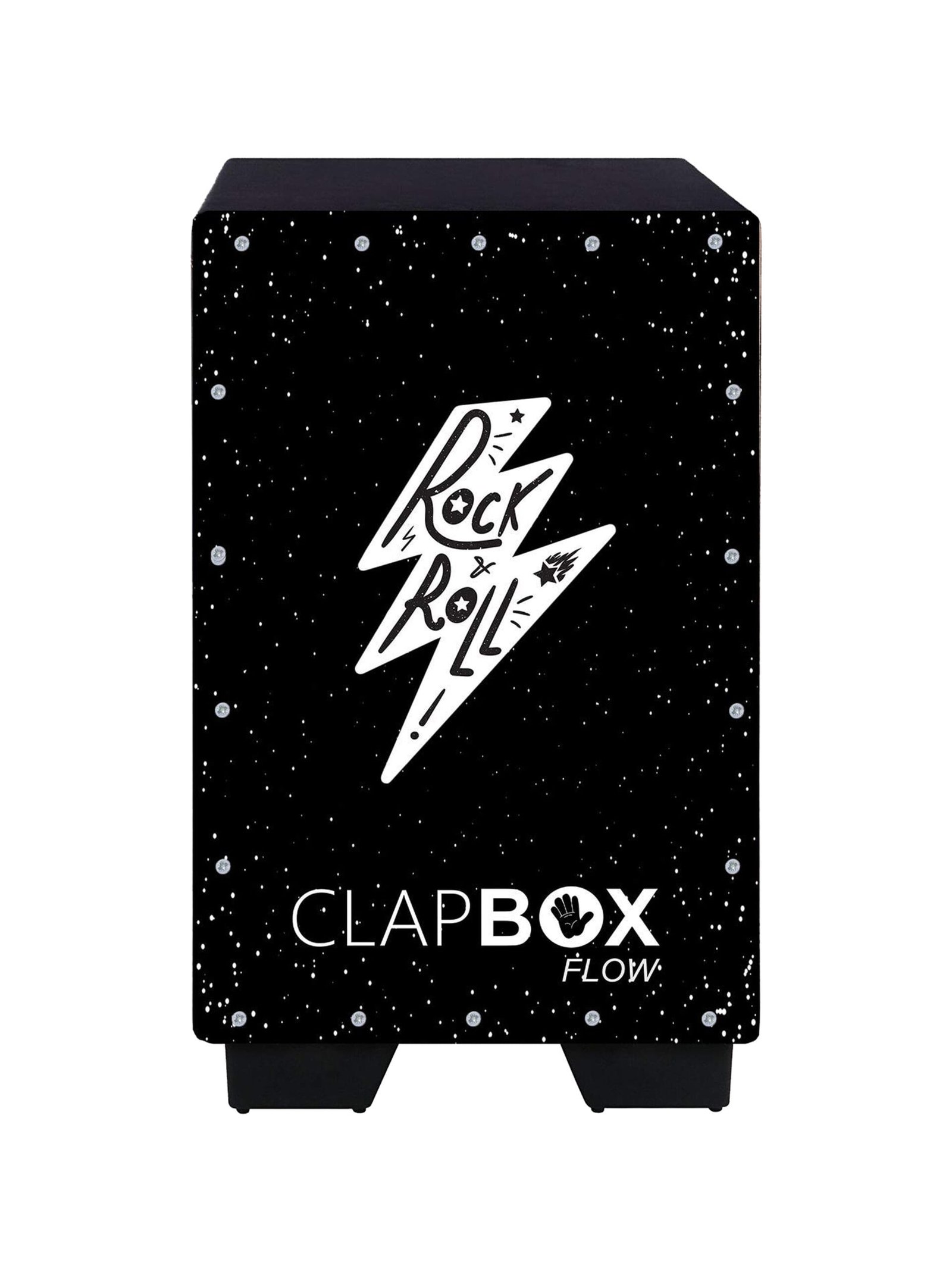 Rock & Roll Cajon-Clapbox _2 Clapbox Flow Rock and Roll Cajon Black Lightning Bolt Design India